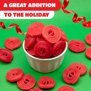 Broadway Wheels | 2 Pound Bulk Bag | Strawberry Red Licorice Candy - Crazy Outlet Candy Store