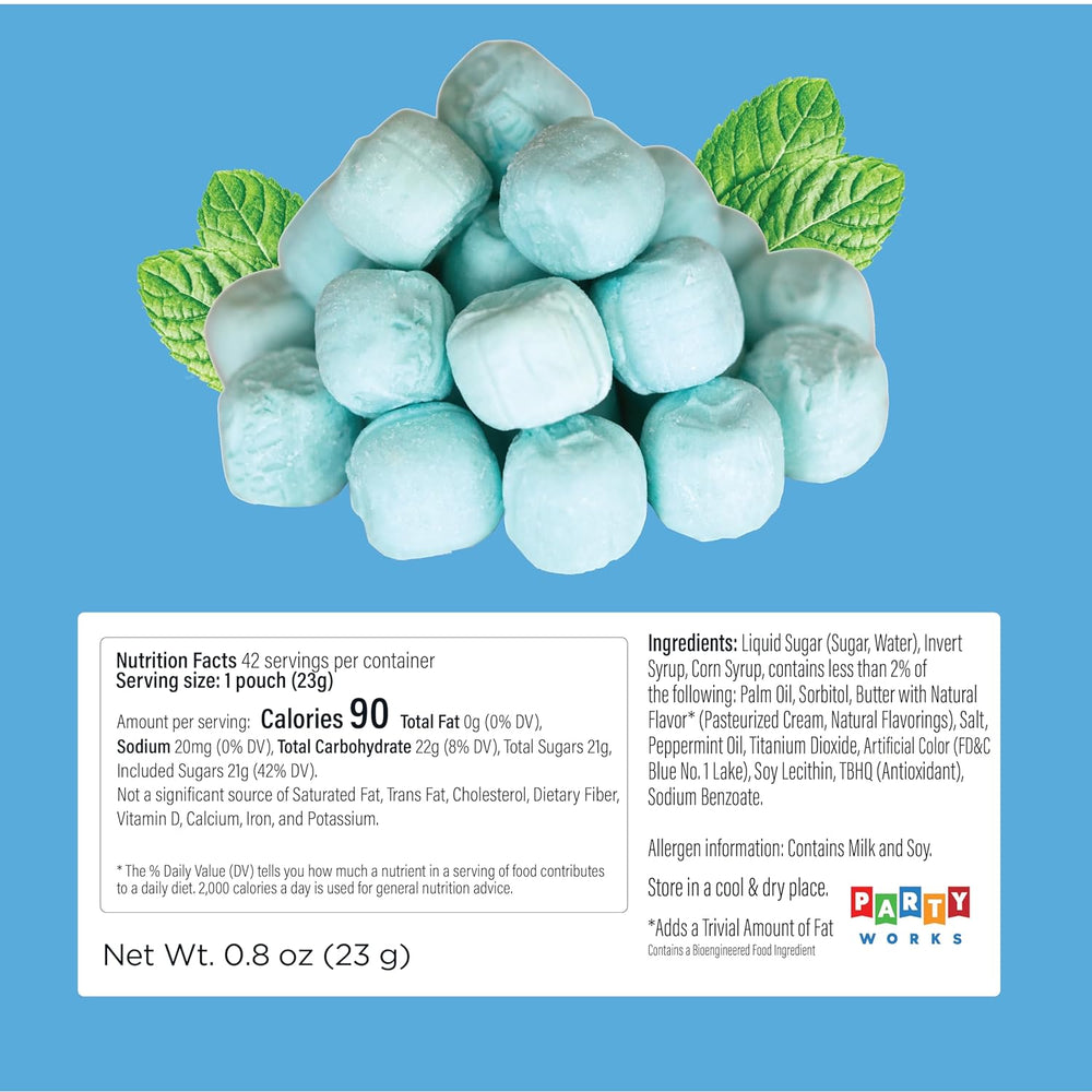 Blue Buttermints Candy - It's a Boy Party Favors, 0.8-Ounce Pouch (42 Count) - Crazy Outlet Candy Store