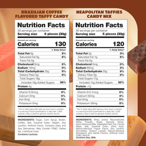 Taffy Candy Mix | 2 Pound Bag | Individually Wrapped Vanilla, Chocolate, Strawberry Caramels and Coffee Chews - Crazy Outlet Candy Store