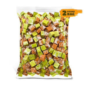Milk Vanilla and Green Apple Caramel Squares Candy Mix, 2-Pound Pack - Crazy Outlet Candy Store