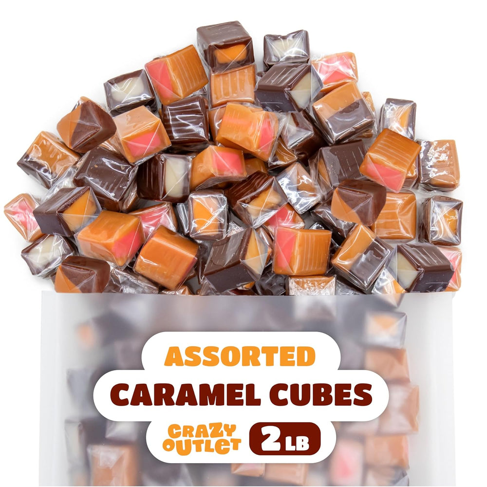 Caramel Cubes Mix | 2 Pound Bulk Pack | Assorted Flavors Candy - Crazy Outlet Candy Store