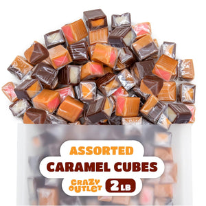 Caramel Cubes Mix | 2 Pound Bulk Pack | Assorted Flavors Candy - Crazy Outlet Candy Store