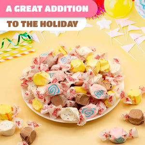 Salt Water Taffy Candy Mix | 1 Pound Pack | Chocolate, Banana, Frosted Cupcake, Cotton Candy Flavors - Crazy Outlet Candy Store