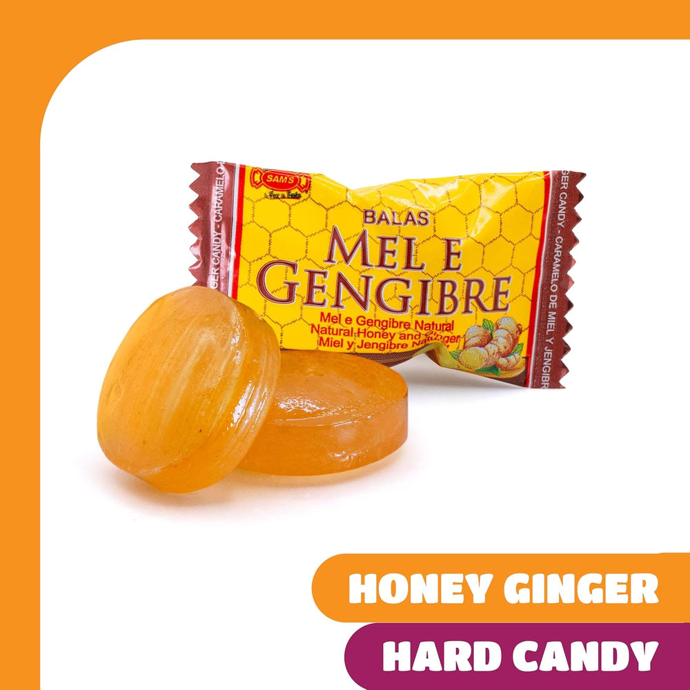 Honey Ginger Hard Candy | 2 Pound Bulk Pack | Individually Wrapped - Crazy Outlet Candy Store