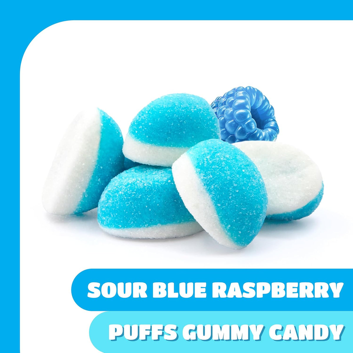 Blue Raspberry Puffs - 1 Pound Pack - Cloud Gummy Candy - Soft Blue Ca ...