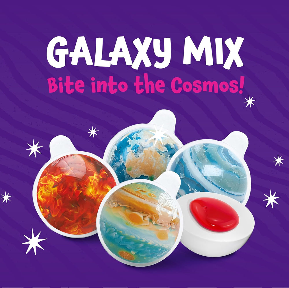 Funtasty Galaxy Mix Planets Candy, Gummy Balls with Liquid Jam Center and Bubblegum Flavor; 19-ounce jar (30 count)