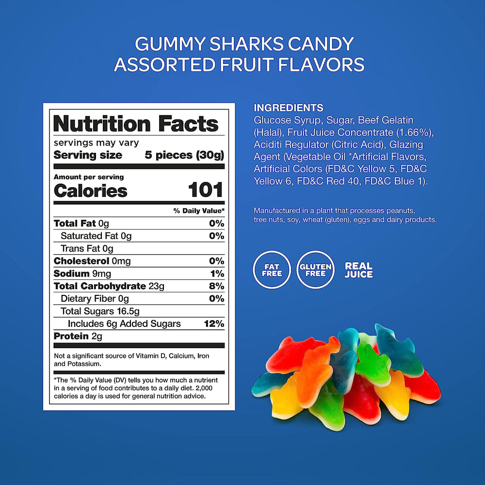 Funtasty Assorted Baby Sharks Gummy Marshmallow Candy, 2 Pound Pack