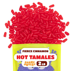 HOT TAMALES Candy Bulk | 2 Pound Bag | Fierce Cinnamon Candy - Crazy Outlet Candy Store