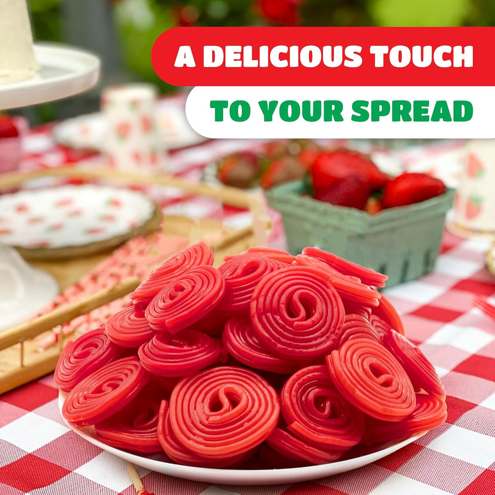 Broadway Wheels | 2 Pound Bulk Bag | Strawberry Red Licorice Candy - Crazy Outlet Candy Store