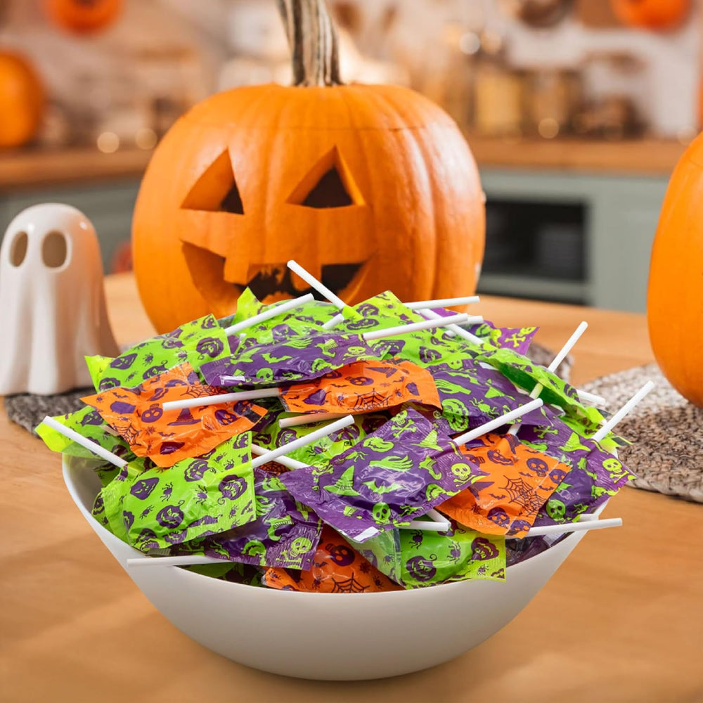 Halloween Lollipops | 2 Pound Box | Halloween Candy Bulk | Pumpkin Suckers | Trick or Treat Candy