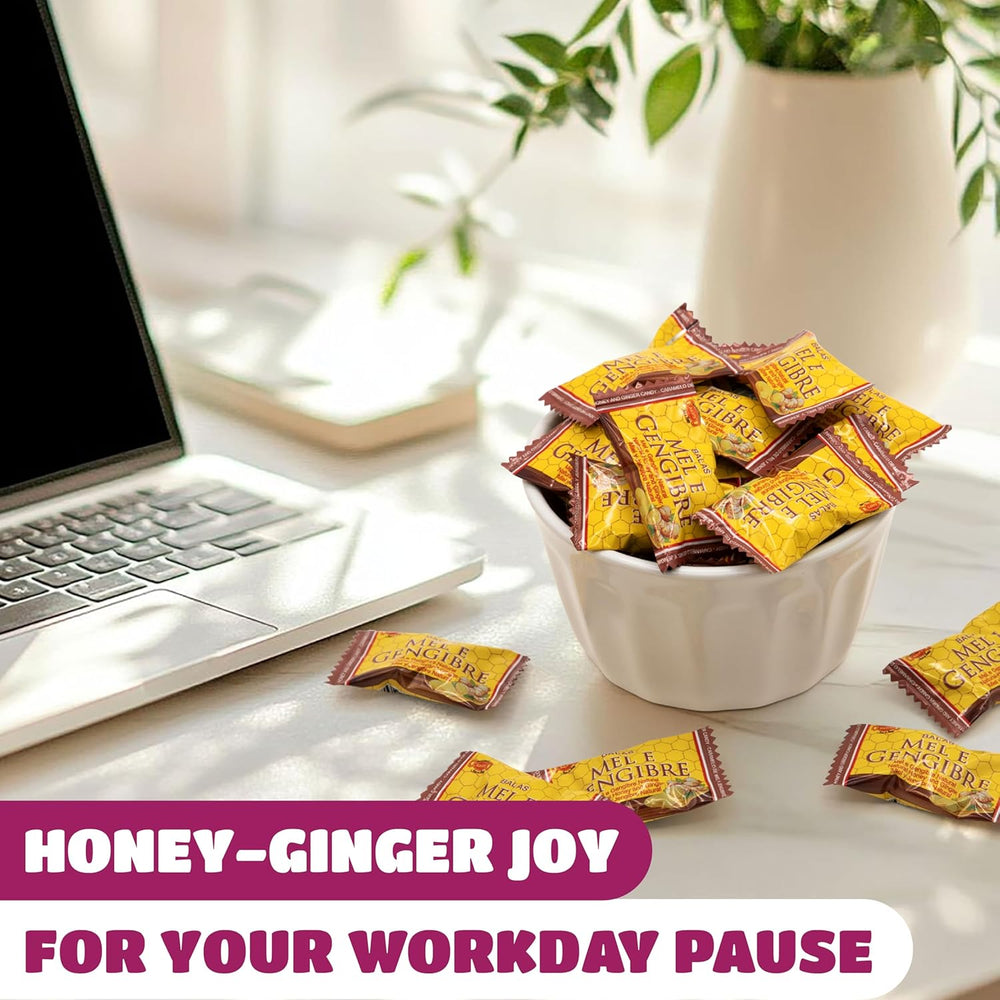 Honey Ginger Hard Candy | 2 Pound Bulk Pack | Individually Wrapped - Crazy Outlet Candy Store