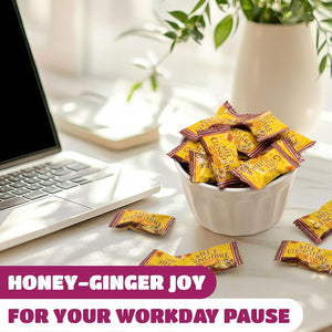 Honey Ginger Hard Candy | 2 Pound Bulk Pack | Individually Wrapped - Crazy Outlet Candy Store