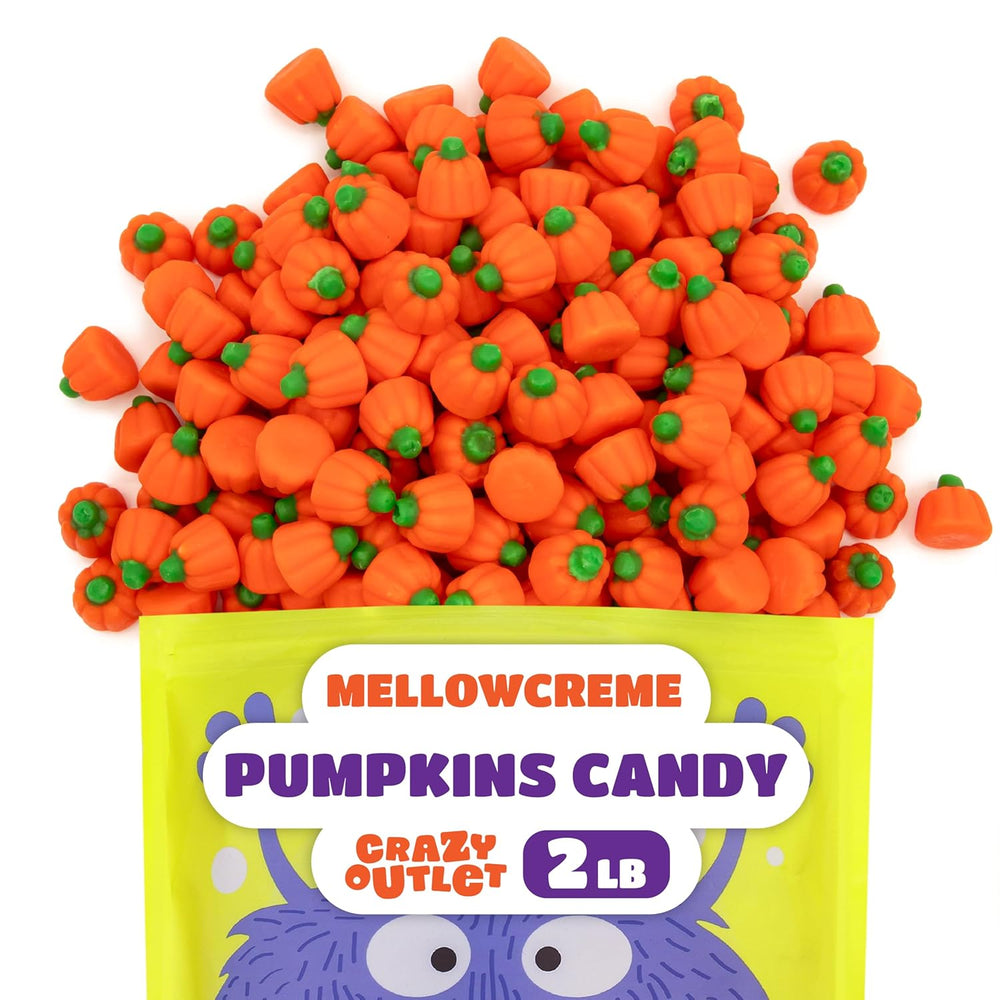 Halloween Candy Bulk | 2 Pound Bag | Mellowcreme Pumpkin Candy - Crazy Outlet Candy Store
