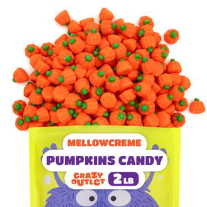 Halloween Candy Bulk | 2 Pound Bag | Mellowcreme Pumpkin Candy - Crazy Outlet Candy Store