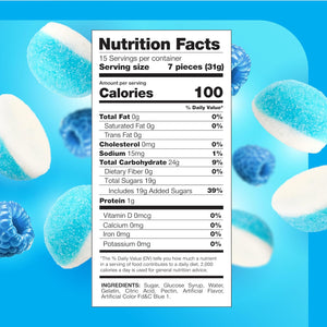 Blue Raspberry Puffs - 1 Pound Pack - Cloud Gummy Candy - Soft Blue Ca ...