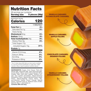 Caramel Cubes Candy Mix | 2 Pound Pack | Vanilla, Chocolate, Apple, Strawberry - Crazy Outlet Candy Store