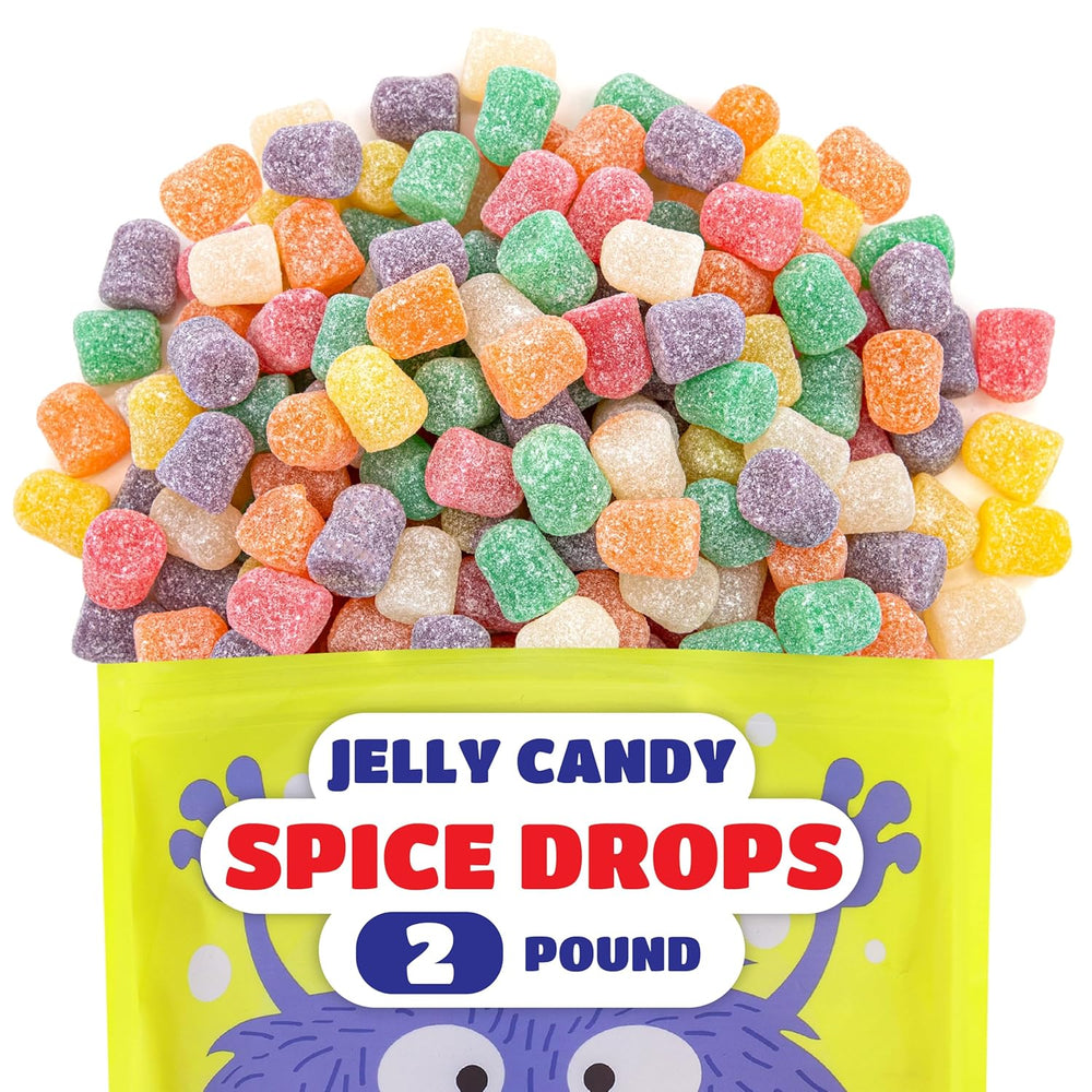 Spice Drops Candy | 2 Pound Pack | Jelly Drops | Old Fashioned Candy for Buffets & Holidays - Chewy Spiced Treat