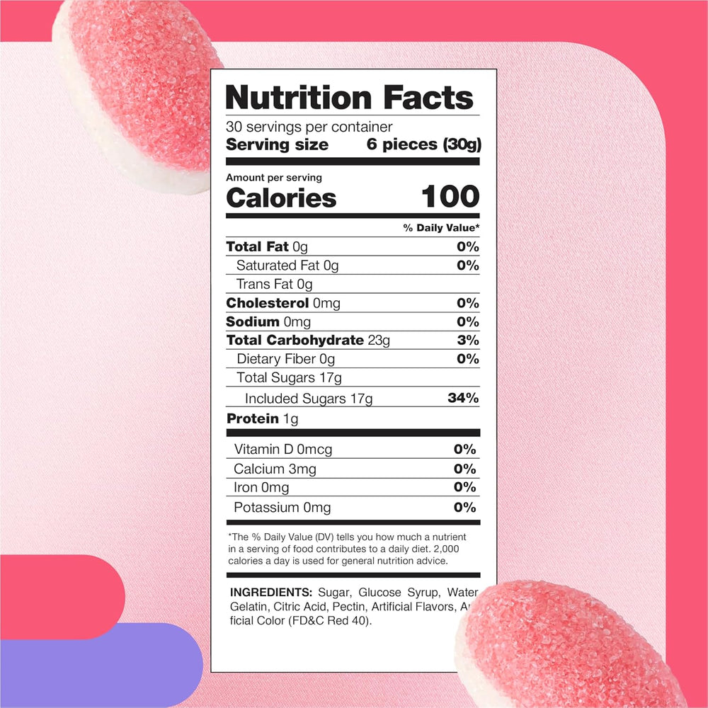 Strawberry Puffy Gummy Candy | 2 Pound Pack | Pink Cloud Candy for Baby Showers and Party Favors - Crazy Outlet Candy Store