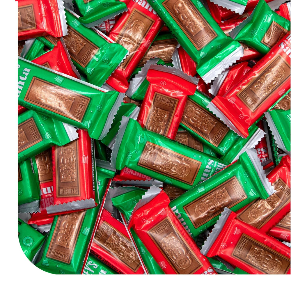 Milk Chocolate Santa Bars - 2 Pound Bulk Bag - Christmas Candy Individually Wrapped - Holiday Candy - Santa Stocking Stuffers - Classic Christmas Treats
