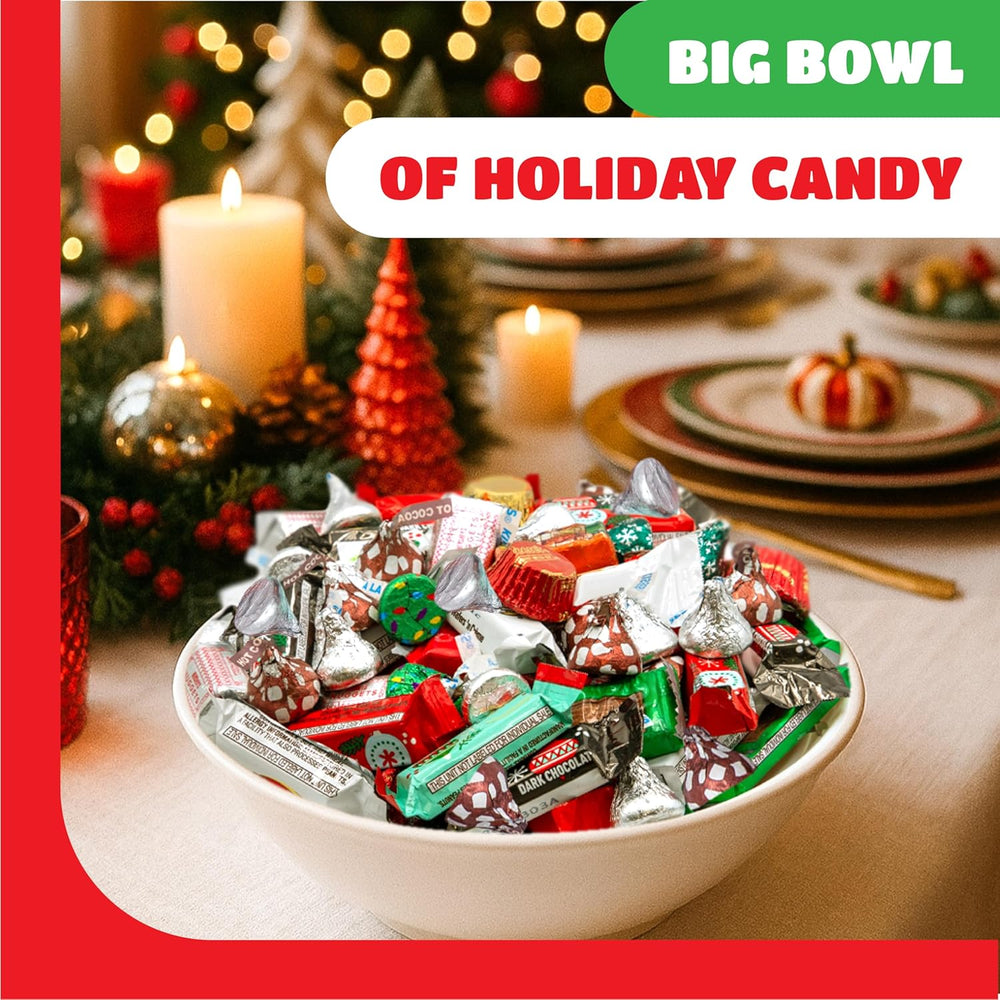 Christmas Chocolate Candy Assortment - 5 Pound Bulk Pack - Mixed Classic Christmas Candy Individually Wrapped - Holiday Treats - Festive Stocking Stuffers