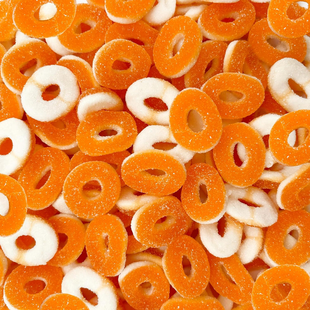 Peach Rings | 2 Pound Bulk Pack | Sour & Sweet Gummy Candy - Crazy Outlet Candy Store