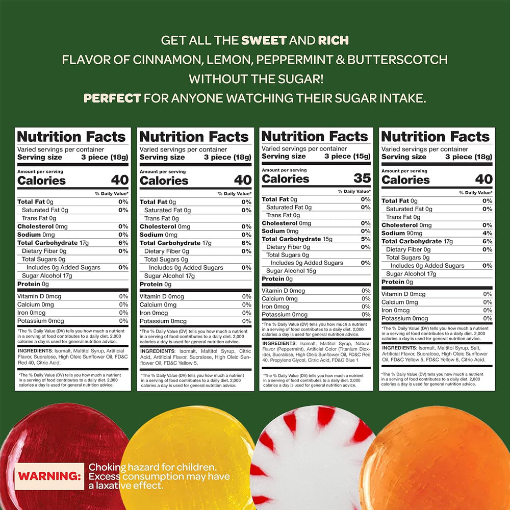Sugar-Free Hard Candy Assortment | 1 Pound Pack  | Classic Flavors - Crazy Outlet Candy Store