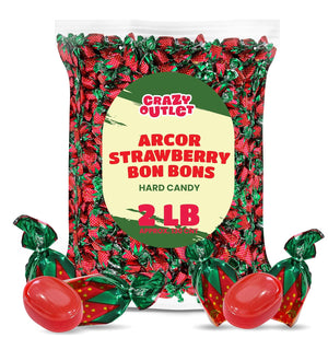 Arcor Strawberry Bon Bons Hard Candy - Crazy Outlet Candy Store