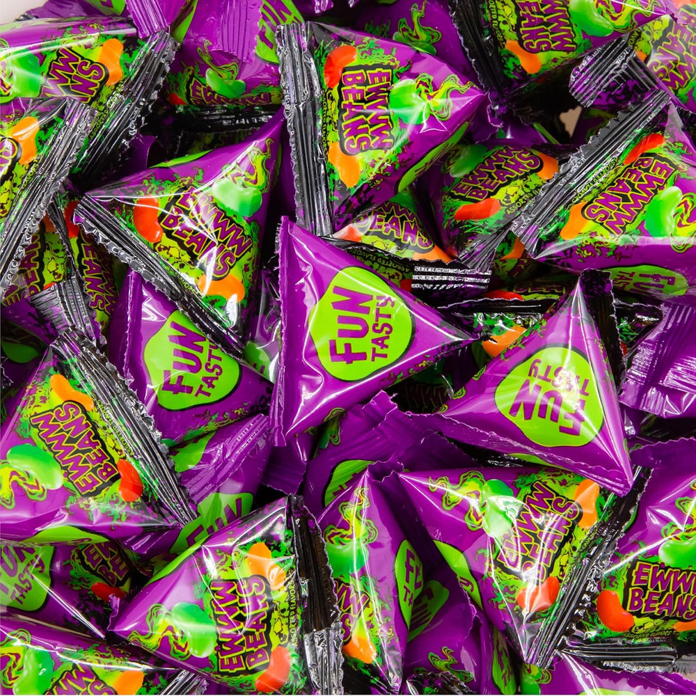 Ewww Beans Gross Jelly Beans - 60 Count Bag (12 Oz) - Weird Candy - Nasty Flavors - Halloween Candy Individually Wrapped - Prank Candies for Challenge Party Games by Funtasty