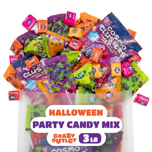 Halloween Candy Bulk 3-Pound Bag - Party Mix | Trick or Treat Candy Variety Pack - Individually Wrapped Candies for Goody Bags - Crazy Outlet Candy Store