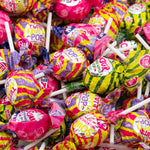 Funtasty Gum-Filled Lollipops, Assorted Fruit Flavors Sour Pops Candy - Green Apple, Strawberry, Watermelon, Tutti-Frutti - Crazy Outlet Candy Store