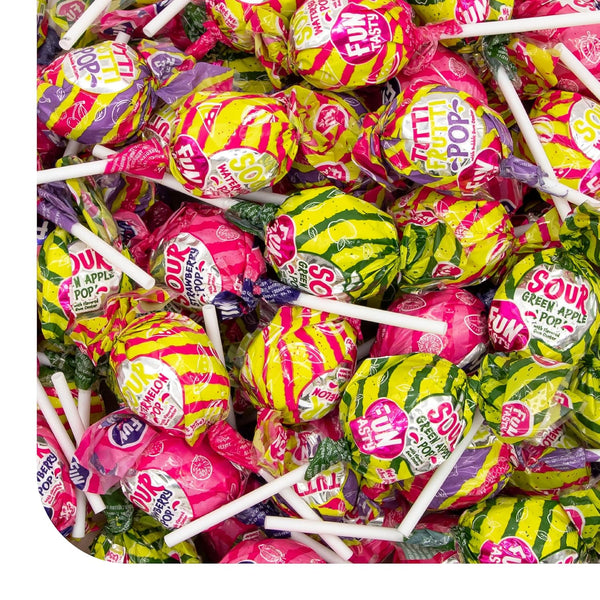 Sour Fruit Lollipops - 100 Count - 5.5 Lb Pack - Lollipops