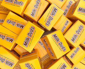 Milk Duds Candy, Caramel in Milk Chocolate Snack Size Mini Boxes, Bulk Pack