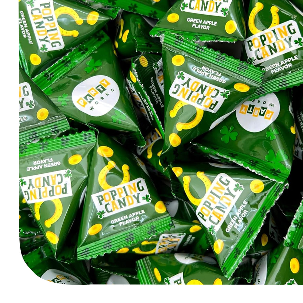 St. Patrick's Day Sour Popping Rock Candy - 40 Count Bag - Green