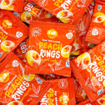 Peach Rings - 0.8 Ounce Pouch (24 Count) - Peach Gummy Candies in Individual Pouches - Sweet and Sour Candy for Classroom, Snacking and Kids' Goodie Bags