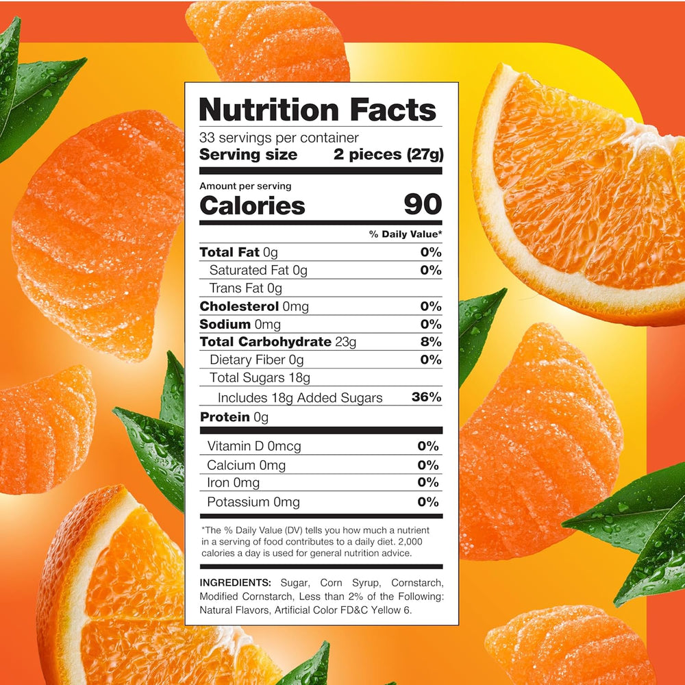 Orange Slices - 2 Pound Bulk Pack (About 65 Count) - Jelly Candy - Old-Fashioned Sweets - Crazy Outlet Candy Store