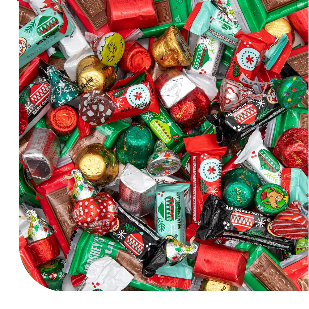 Christmas Chocolate Candy Assortment - 3 Pound Bulk Bag - Classic Christmas Candy Individually Wrapped - Holiday Treats - Snack Size Stocking Stuffers