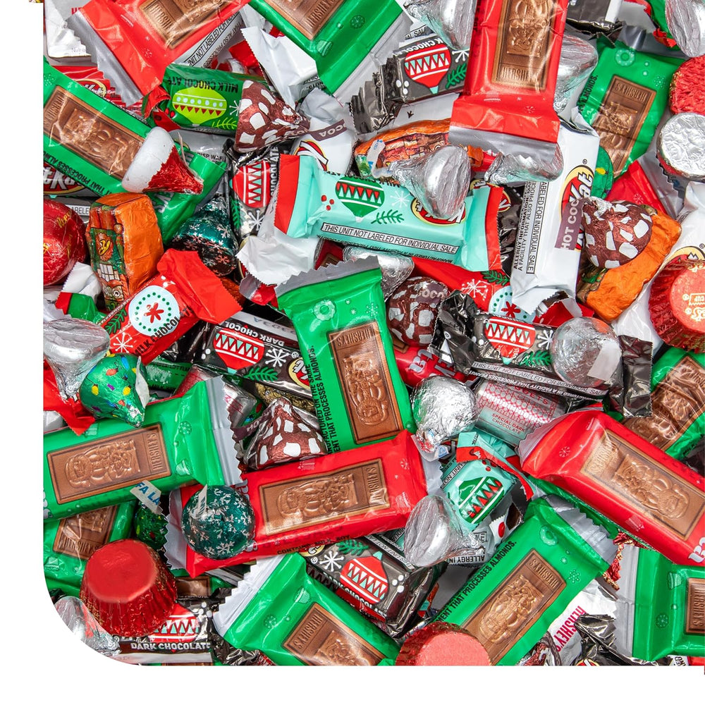 Christmas Chocolate Candy Assortment - 5 Pound Bulk Pack - Mixed Classic Christmas Candy Individually Wrapped - Holiday Treats - Festive Stocking Stuffers