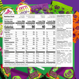 Halloween Candy - 2 Pound Pack (70 Count) - Assorted Candy Variety Pack - Gross Jelly Beans Individual Pouches, Halloween Suckers & Gum Filled Sour Lollipops