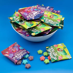Halloween Crunchy Gummy Candy Mix | 0.5 Ounce Pouch (24 Count) | Sour Fruit and Berry Chewy Star Candy - Crazy Outlet Candy Store