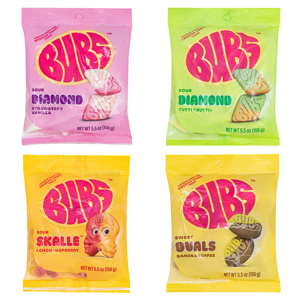 BUBS Swedish Candy Variety Pack – 4 Flavors (5.5 oz Each)