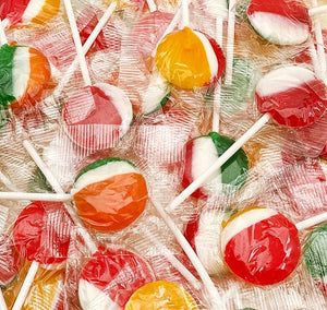 Mixed Flat Lollipops – 3-Color Assortment | 30.8 lb Bulk Case | 50 Cases per Pallet | Wholesale Candy - Crazy Outlet Candy Store