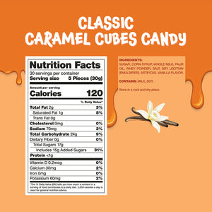 Caramel Cubes Candy | 2 Pound Bulk Pack | Individually Wrapped Caramels - Crazy Outlet Candy Store