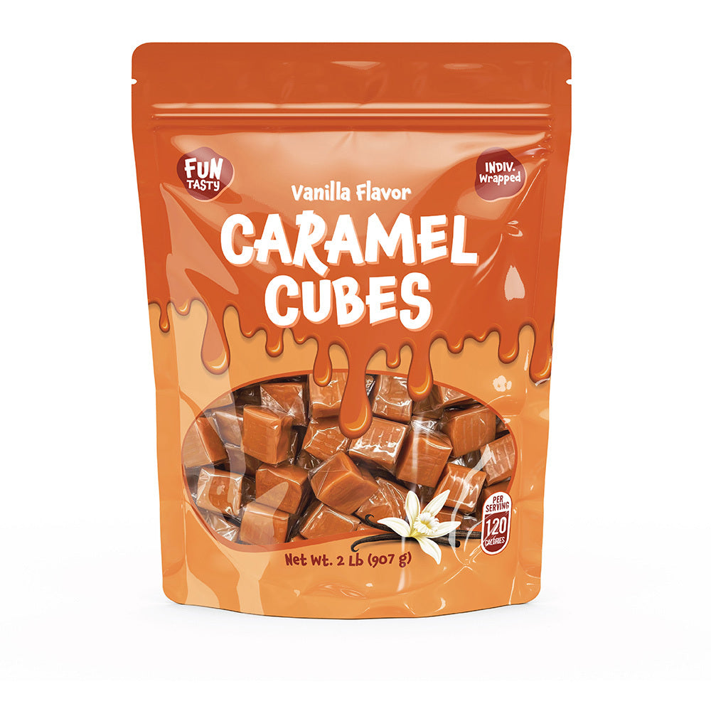Caramel Cubes Candy | 2 Pound Bulk Pack | Individually Wrapped Caramels - Crazy Outlet Candy Store
