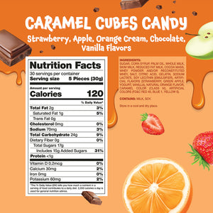Caramel Cubes Candy Mix | 2 Pound Bulk Pack | Filled Creamy Caramels Individually Wrapped - Crazy Outlet Candy Store