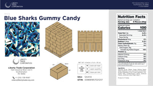 Blue Sharks Gummy Candy – Bulk 20 lb Case | 60-Case Pallet | Wholesale Gummy Candy - Crazy Outlet Candy Store