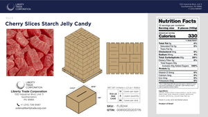 Bulk Cherry Jelly Slices – 19.8 lb Candy Case | 96 Cases | Wholesale Starch Candy
