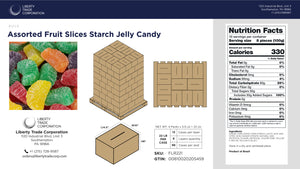 Assorted Fruit Slice Jelly Candy – Bulk 22 lb Case | 96-Case Pallet | Wholesale Starch Gummies