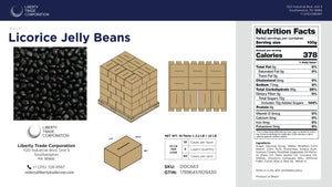 Black Licorice Jelly Beans – Bulk 22 lb Case | 50 Cases per Pallet | Wholesale Candy
