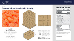 Bulk Orange Jelly Slices Candy – 22 lb Case | 96 Cases per Pallet | Wholesale Starch Gummy Candy