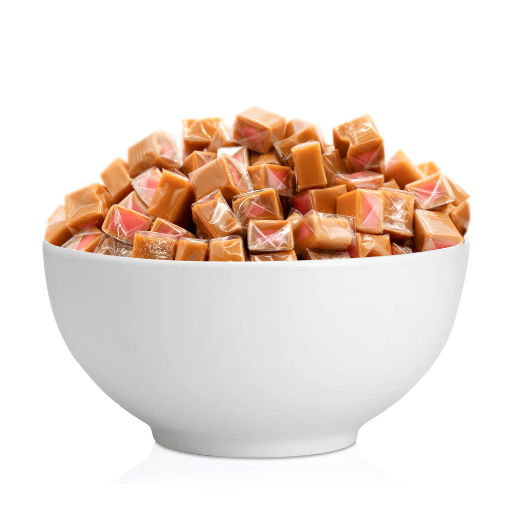 Vanilla Caramel Squares with Strawberry Filling Candy - Crazy Outlet Candy Store